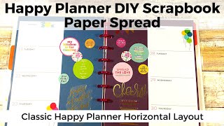 Happy Planner DIY Classic Scrapbook Paper Spread - Horizontal Layout