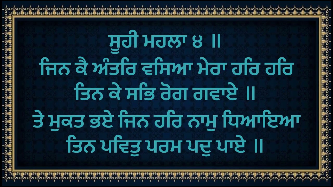 #waheguruji ਜਿਨ ਕੈ ਅੰਤਰਿ ਵਸਿਆ ਮੇਰਾ ਹਰਿ ਹਰਿ ਤਿਨ ਕੇ ਸਭਿ ਰੋਗ ਗਵਾਏ॥#gurbanishabad #blissfulgurbani 🙏🙏🙏🙏🙏