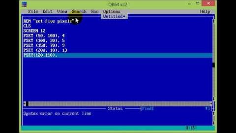 How To Set 5 Pixels On The QBASIC Screen By Hamad Baig