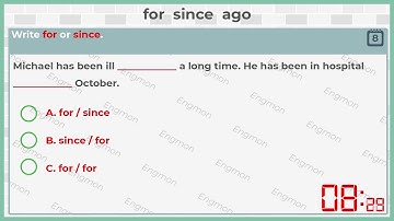 Unit 19 - for, since, ago (Essential Grammar in Use video test)