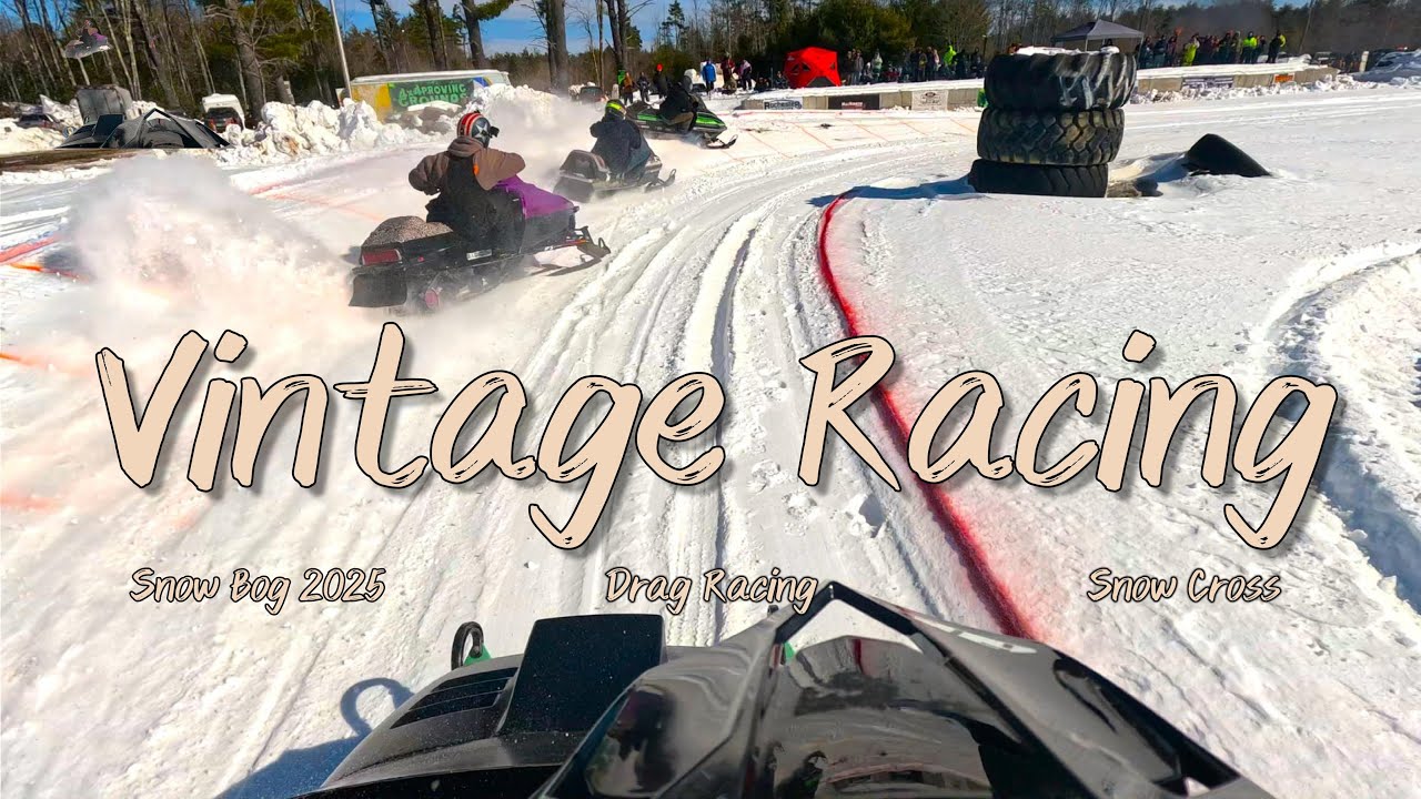 Vintage Snowmobile Racing POV 2025 Snow Bog Action Packed Day