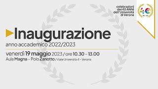 Cerimonia di inaugurazione dell’anno accademico 2022-23 dell’Università di Verona