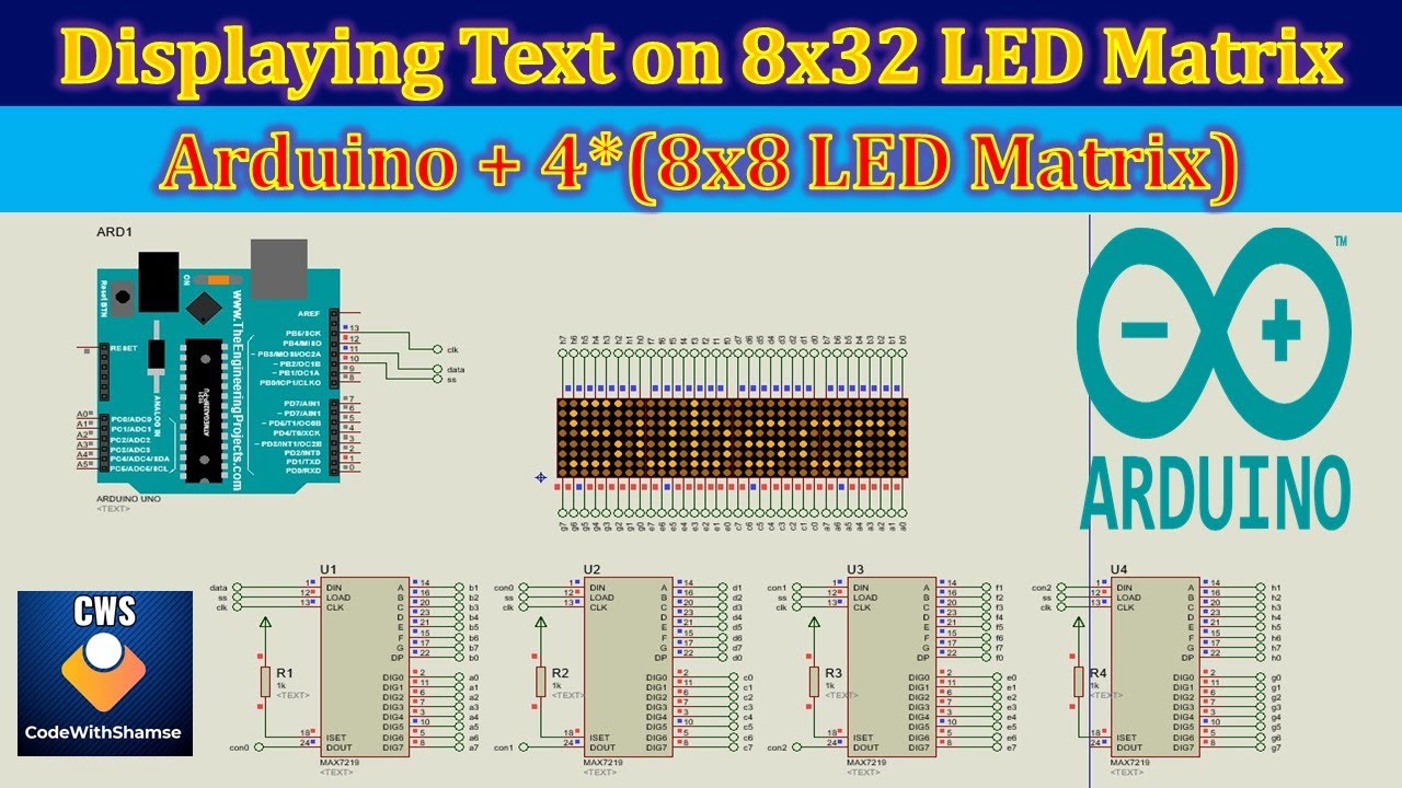 Scrolling Text on 8x32 LED Matrix using Arduino UNO - YouTube
