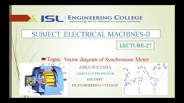 Electrical Machines- II Lecture- 27|Vector diagram of Synchronous Motor|