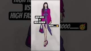 Hot Pink Date Night Dress 💜 100% HAND-DRAWN#fashionillustration #shorts#asmr