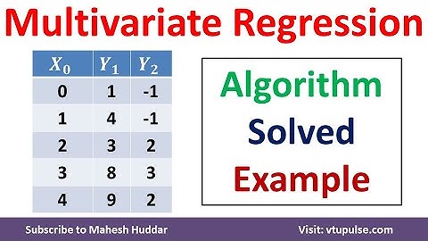 Multivariate Linear Regression Solved Example Multiple Regression in Machine Learning Mahesh Huddar