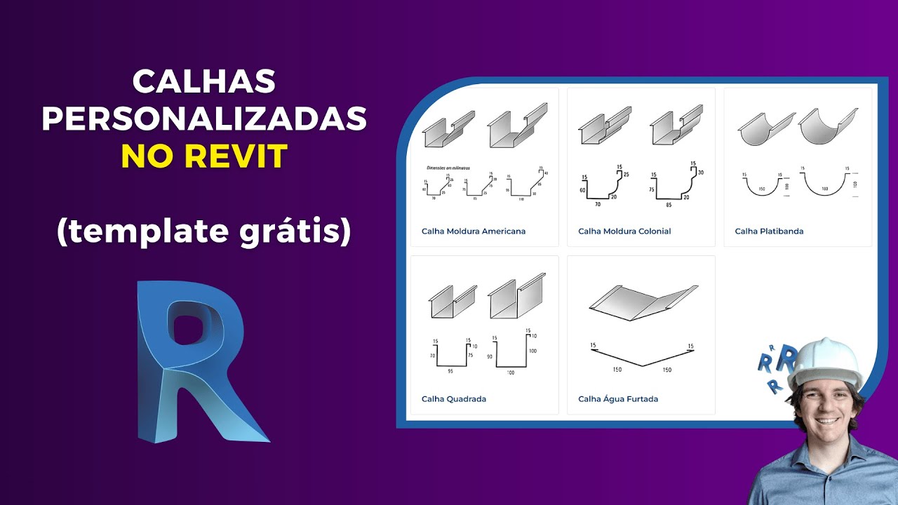 Calhas Personalizadas no Revit: Crie QUALQUER Tipo de Calha (Com Parametrização) + Template GRÁTIS