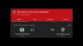 2024 03 15R  UNM Men's Basketball vs CSU MWCT Pre & Extended  Post Game Radio and PC Amzil Nelly JT