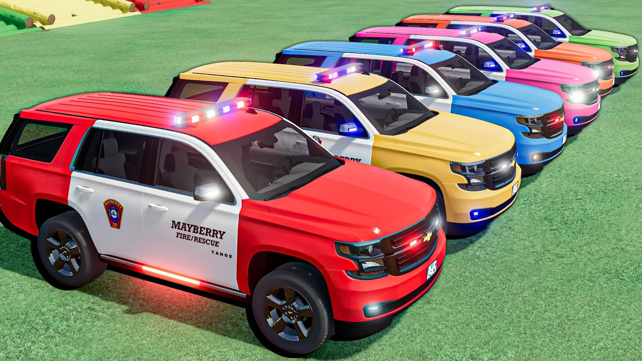 TRANSPORTING ALL CARS on SLIDE CHEVY POLICE WOW! FS22