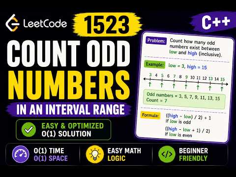 LeetCode 1523 Easy Solution | Count Odd Numbers in an Interval Range
