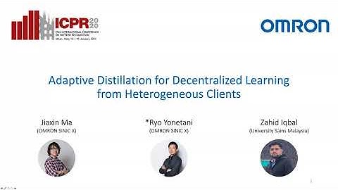 Adaptive Distillation for Decentralized Learning from Heterogeneous Clients (ICPR