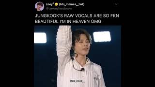 JUNGKOOK'S RAW VOCAL IS WHAT YOU NEED !!🙈♥️ #SHORTS #BEAUTIFUL #JUNGKOOK #BTS