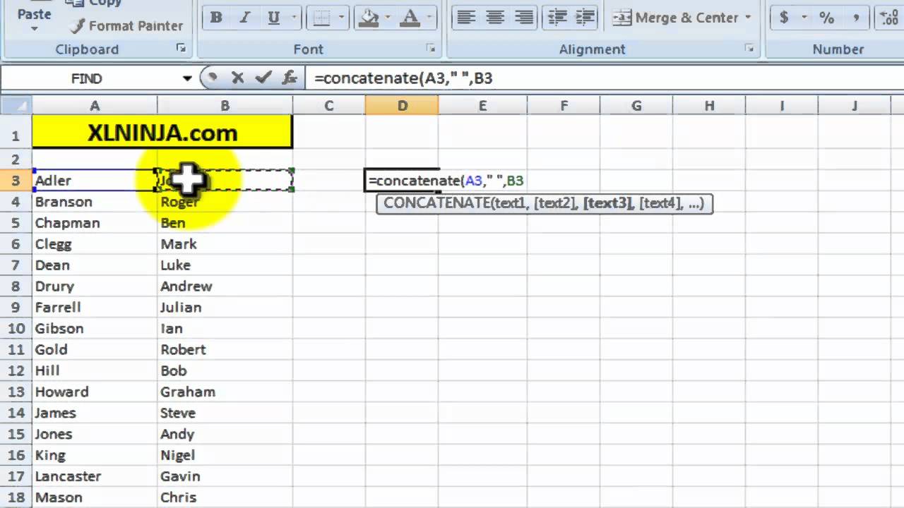 how-to-concatenate-text-in-excel-youtube