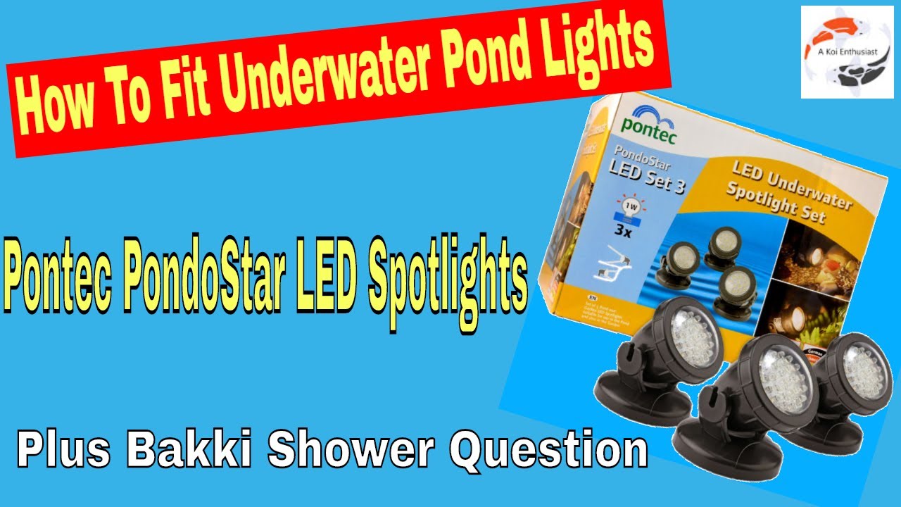 How to Fit Underwater Pond Lights ***Pontec PondoStar LED Spotlights***  Plus Bakki Shower Question - YouTube