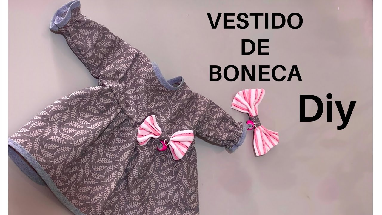 VESTIDO MANGA LONGA para BONECAS - Diy - Risoleta 