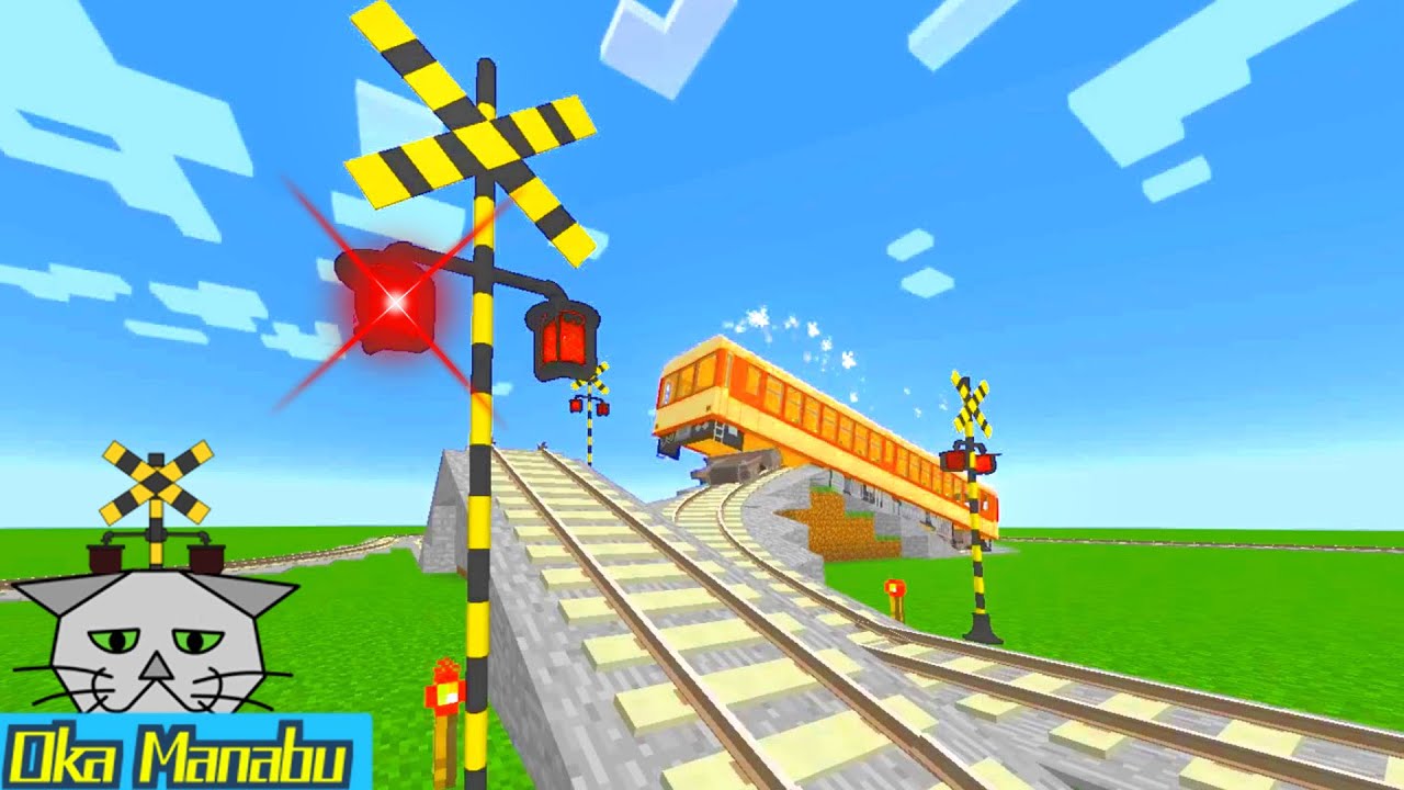 Train Railway Railroad Crossing Animation Minecraft 踏切 アニメ 電車とふみきり 051 ...
