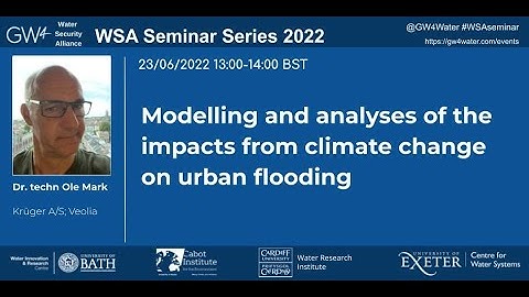 WSA Seminar Series: Modelling and analyses of the impacts from climate change on urban flooding