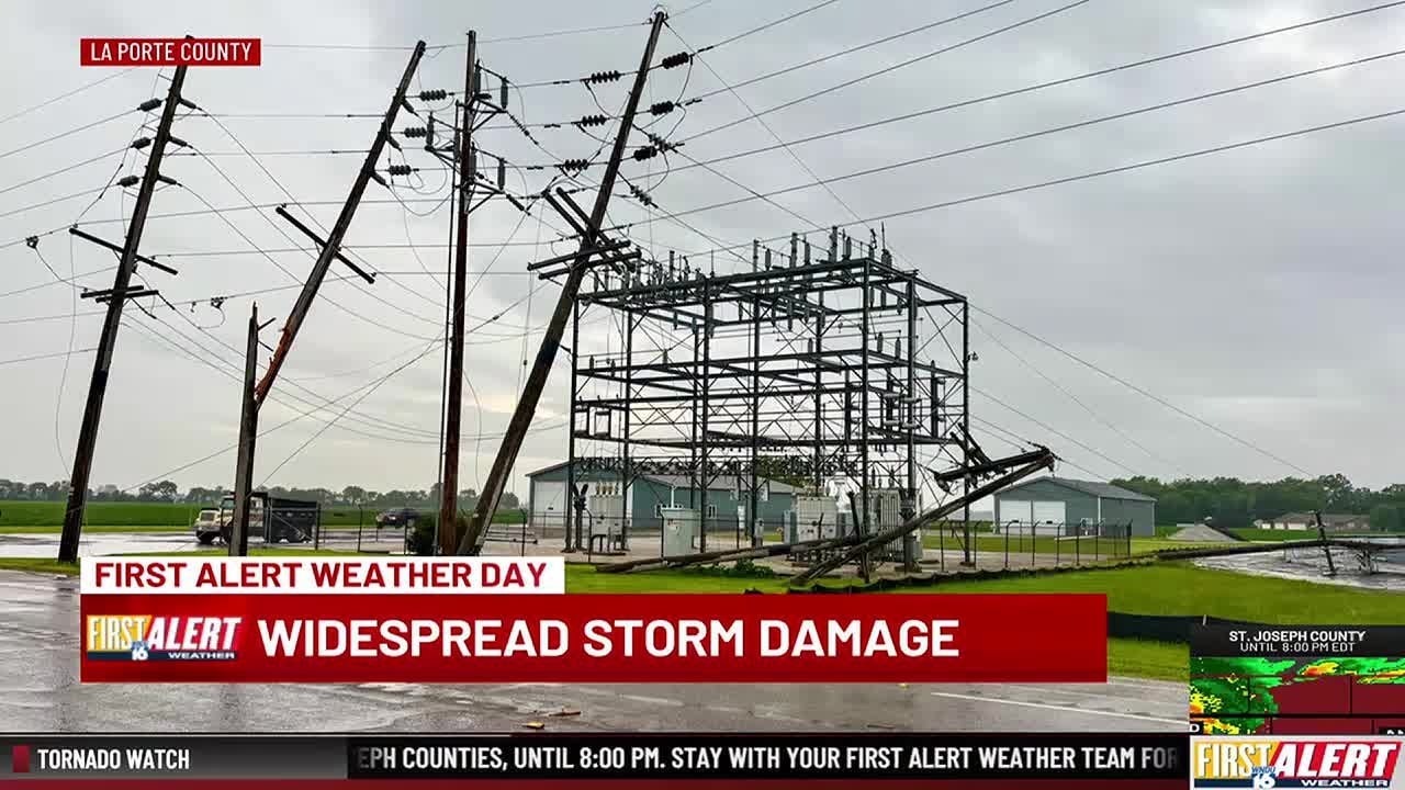 Widespread storm damage across Michiana after severe storms - YouTube