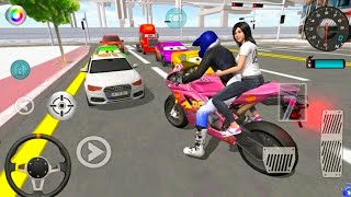 Custom McQueen Bike vs Lightning Cars Gang & Bullet Train - 3D Driving Class Gameplay! screenshot 4