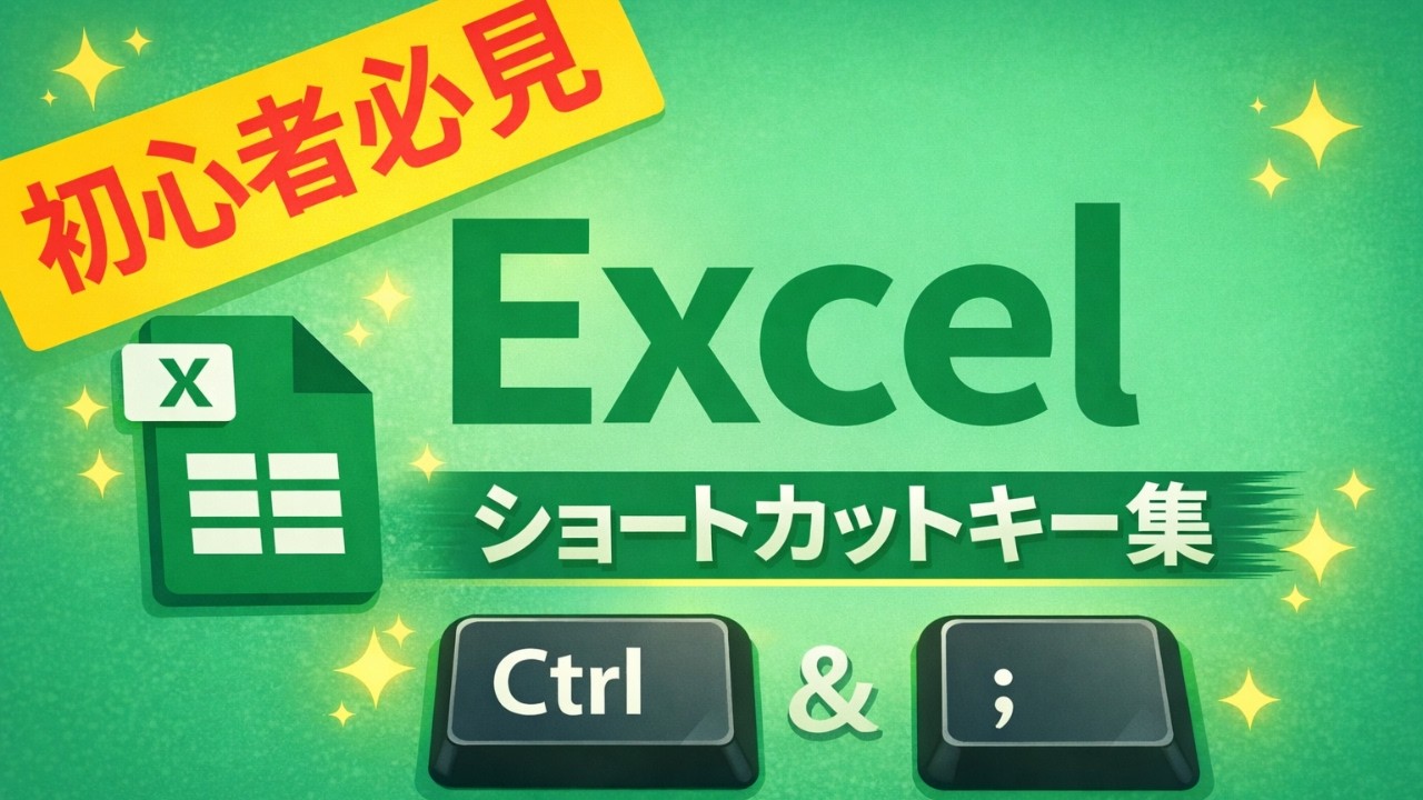 Youtube動画UP「【初心者必見】Excel作業が速くなるショートカットキー集！」