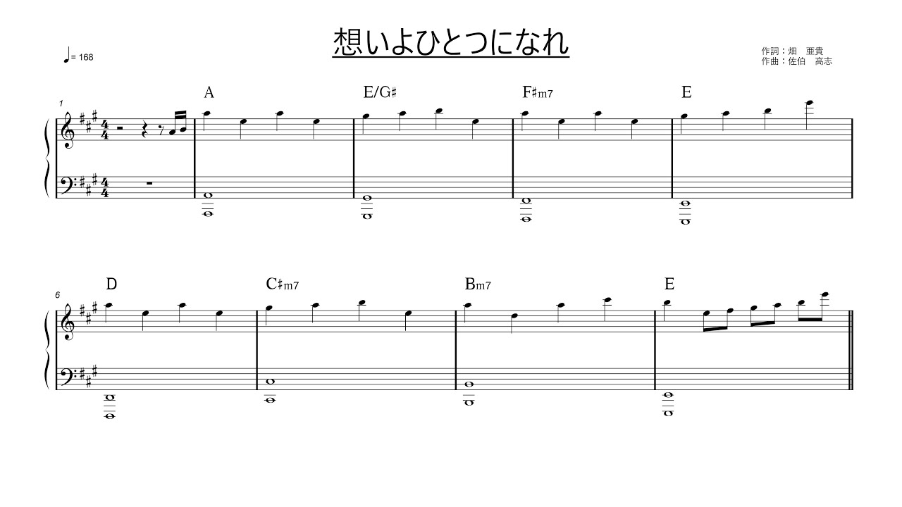 想いよひとつになれ Aqours ピアノパートのみ フルサイズ ラブライブ サンシャイン Youtube