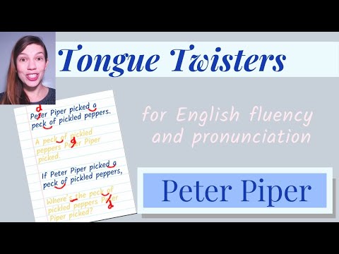 PETER PIPER | Tongue Twisters for English Fluency and Pronunciation | American English Accent