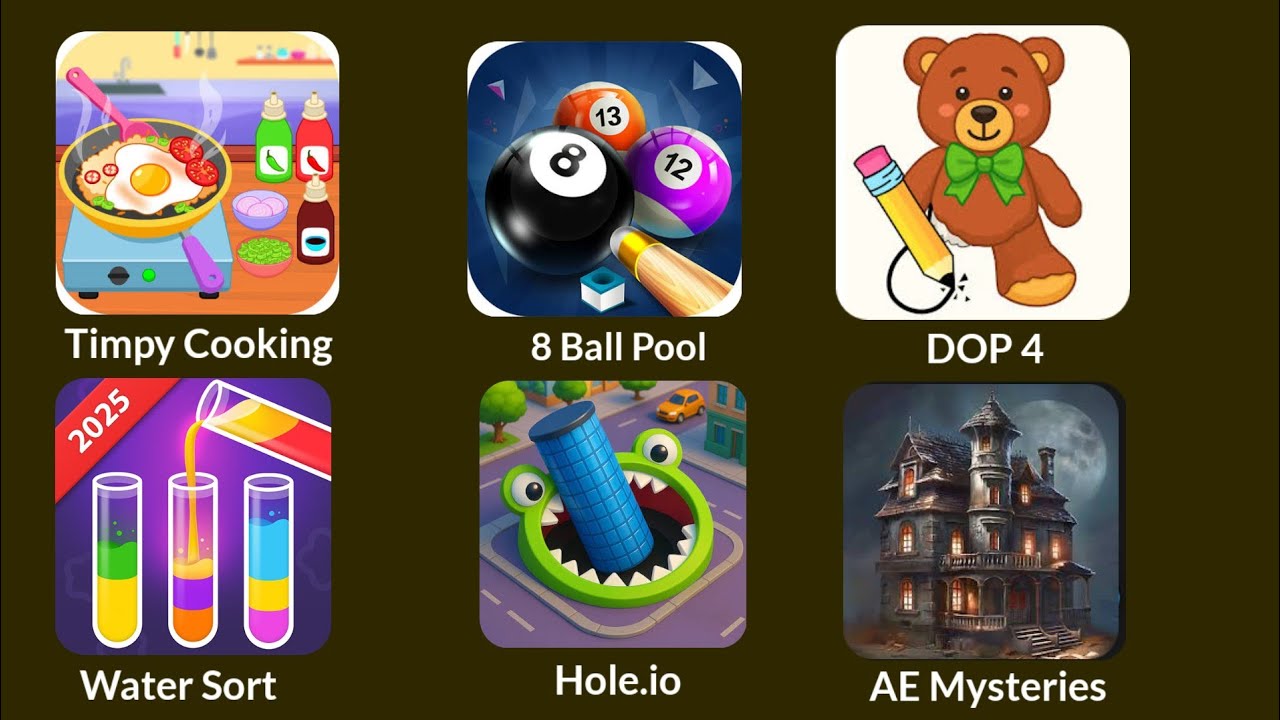 Timpy Cooking, Hole.io, DOP 4... Today Fun Tablets Games Watch & Enjoy