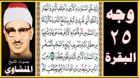 صفحة 25 سورة البقرة بصوت المنشاوي - إن في خلق السماوات والأرض واختلاف الليل والنهار والفلك التي تجري