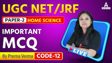 NTA UGC NET 2023 | Paper 2 | Home Science | Important MCQs | By Prerna Ma