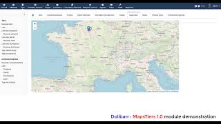 Dolibarr : MapsTiers 1.0 module demonstration for all version Dolibarr screenshot 1