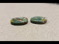 Creating small earring cabochons with no dop stick - variscite stone