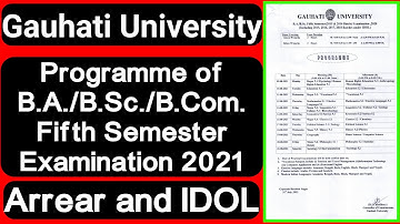 Programme of B.A./B.Sc./B.Com. Fifth Semester Examination 2020| Guwahati University Online Exam 2021