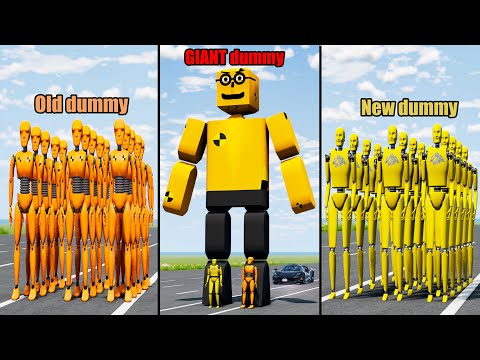 Dummy Crash Test #2: Old vs New vs Giant Dummy - Beamng drive