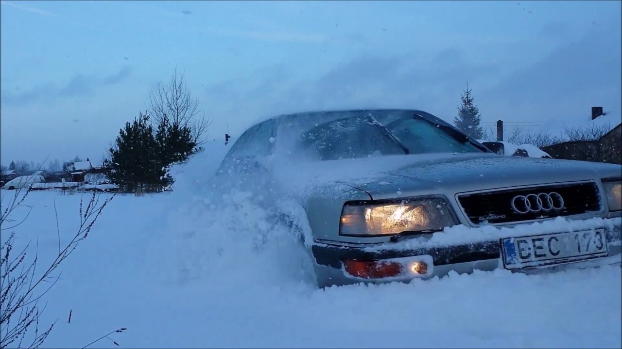 AUDI V8 QUATTRO in snow SNOWBLOWER YouTube