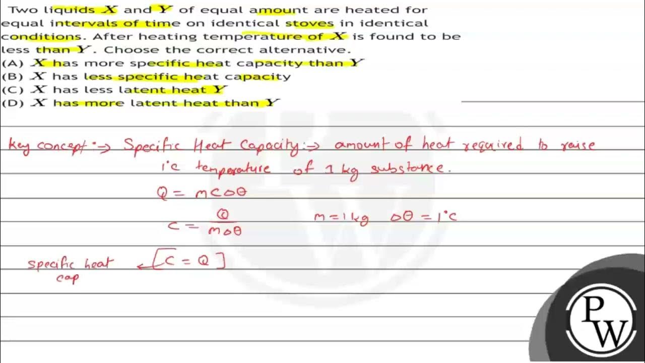 Two liquids \( X \) and \( Y \) of equal amount are heated for equal intervals of time on identi