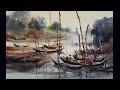 How To Draw Watercolor Landscape | Wet on Dry Technique | Watercolour Demo By Shahanoor Mamun