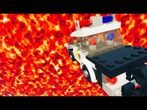 Видео: Lego Cars Jumping Into Lava Wall Car Jump Arena - BeamNG.Drive