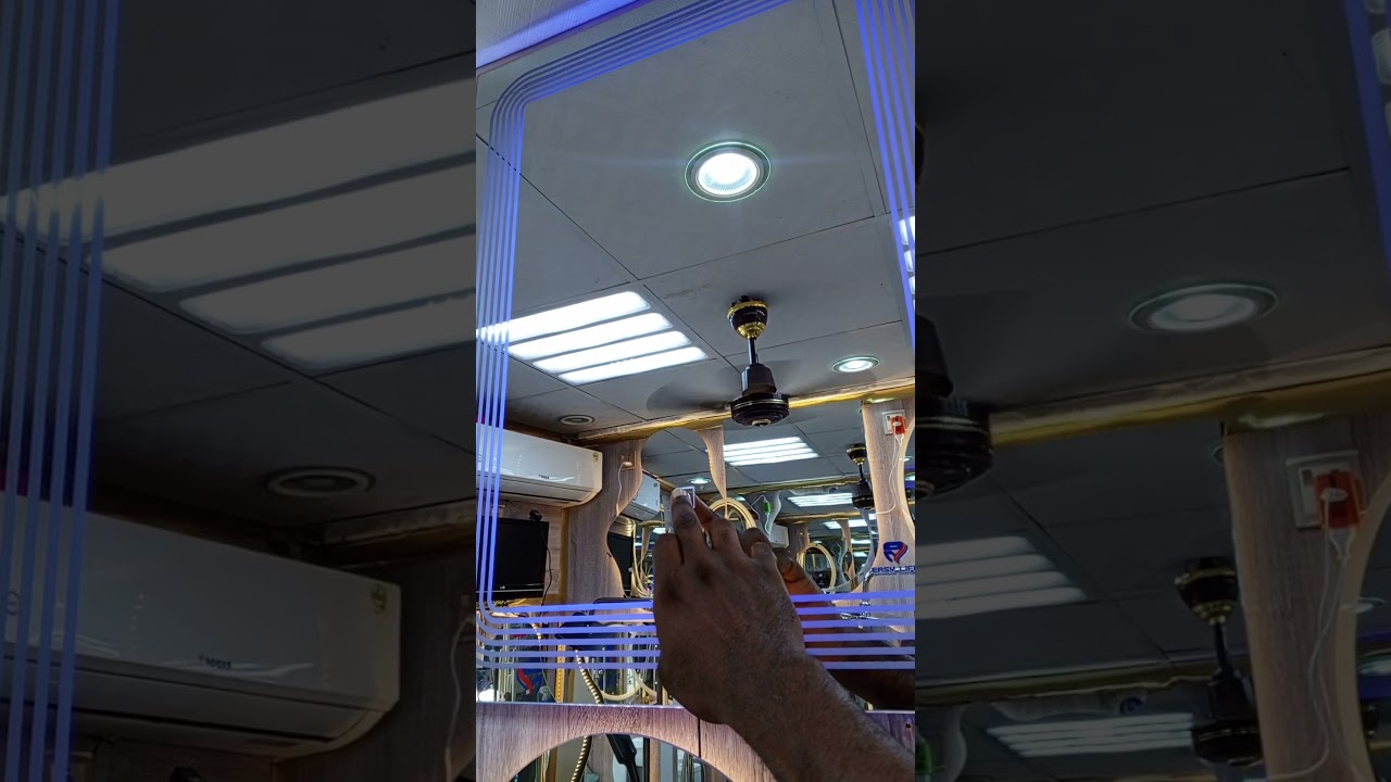 Luxury Square Led Mirror With 3 Lights for Bathroom