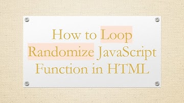 How to Loop Randomize JavaScript Function in HTML