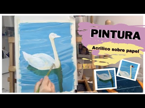 Pintando cisne en acrílico