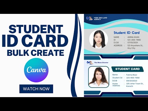 student id card bulk in canva  | canva bulk create | canva tutorial |  M Kashif Waqas