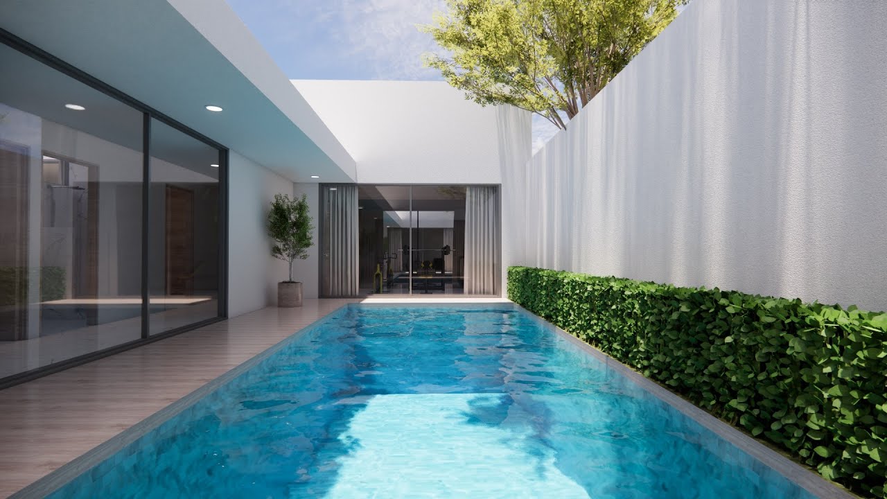 CASA EN UNA PLANTA CON 4 DORMITORIOS JARDINES INTERIORES Y ALBERCA
