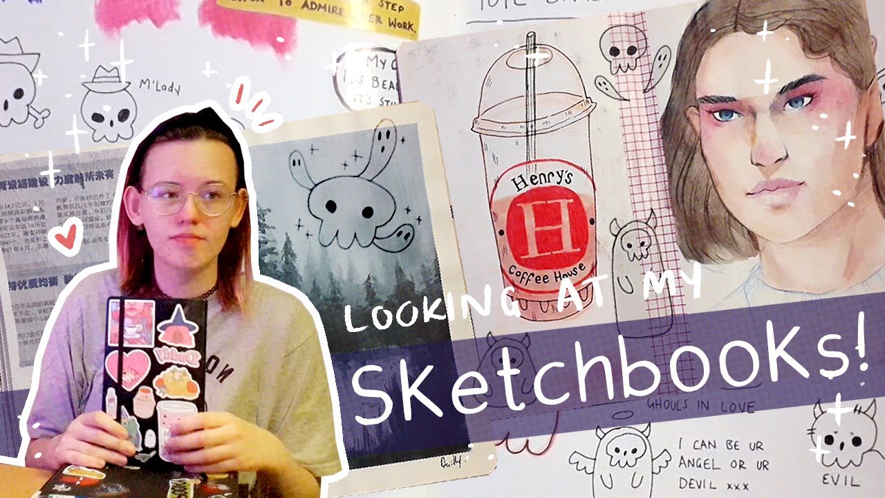 my collection of unfinished sketchbooks - sketchbook tour - YouTube