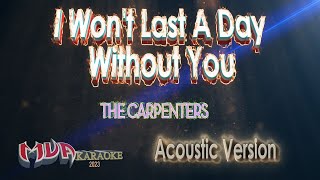 I Won't Last A Day Without You | The Carpenters | Acoustic Karaoke Version