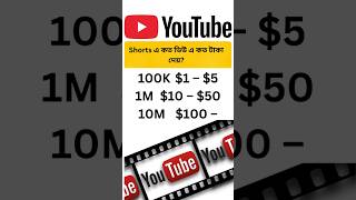 YouTube Shorts Income Explained | ইউটুব শর্ট ভিডিওর কত ভিউ এ কত টাকা দেয়?🤔#shorts  #youtubeshorts