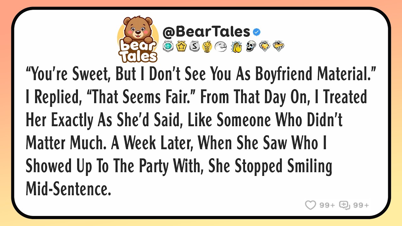 “You’re sweet, but I don’t see you as boyfriend material.” I replied, “That seems fair.” From...