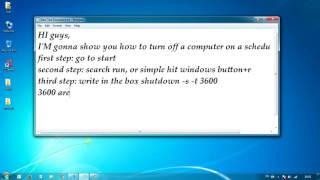 How to set a shutdown timer on windows 7