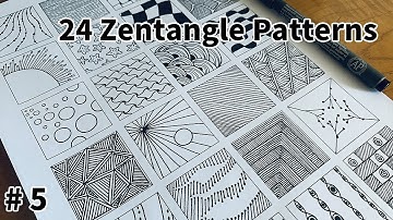 24 Zentangle Patterns | Tutorial  Step by Step #5  |  24 Doodle Patterns