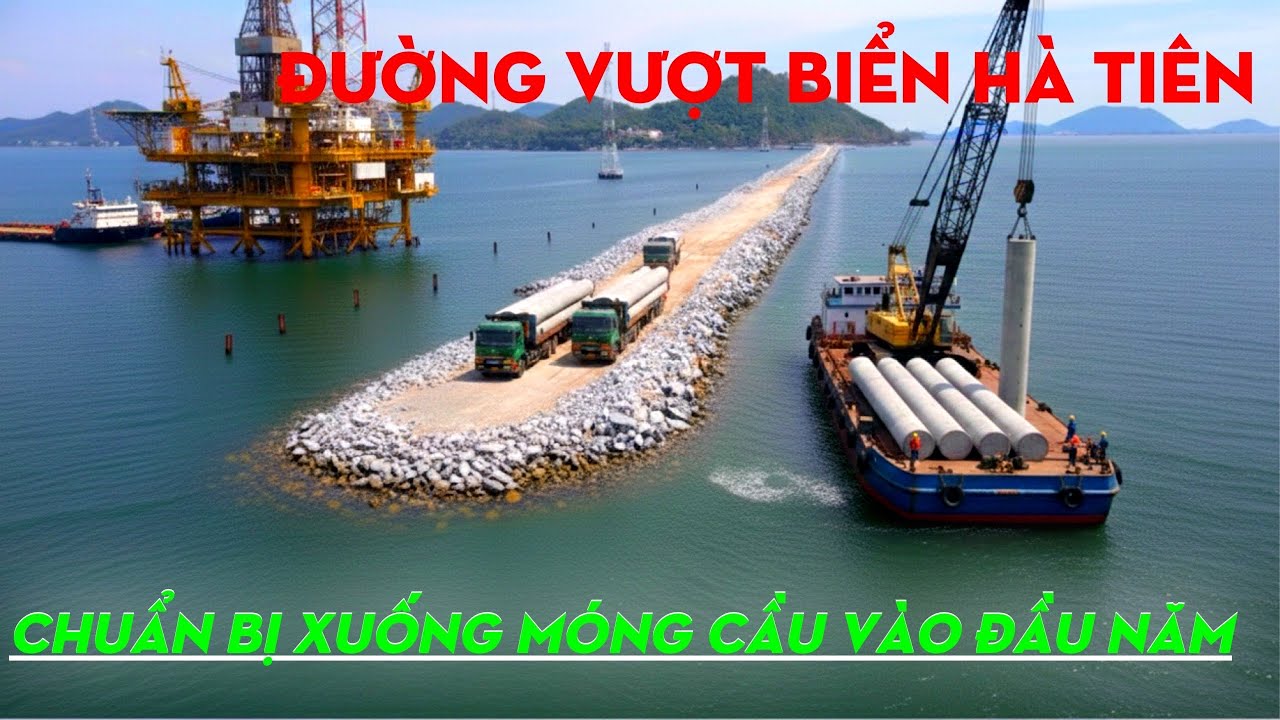 Đường Vượt Biển Hà Tiên Chuẩn Bị Xuống Móng Cầu Vượt Vào Đầu Năm 