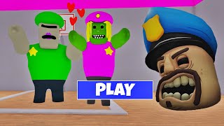 LOVE STORY - BARRY'S HEAD FALL IN LOVE WITH POLICE MONSTER GIRL? SCARY OBBY #roblox #obby